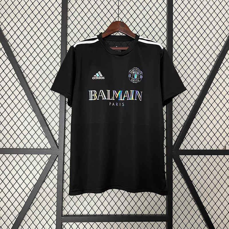 MANCHESTER UNITED SPECIAL LIMITED EDITION BALMAIN PARIS BLACK 24/25 men's T-SHIRT