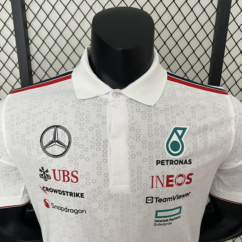 F1 Mercedes 2024 F1 white T-SHIRT - POLO