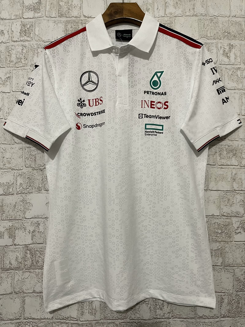 F1 Mercedes 2024 F1 white T-SHIRT - POLO