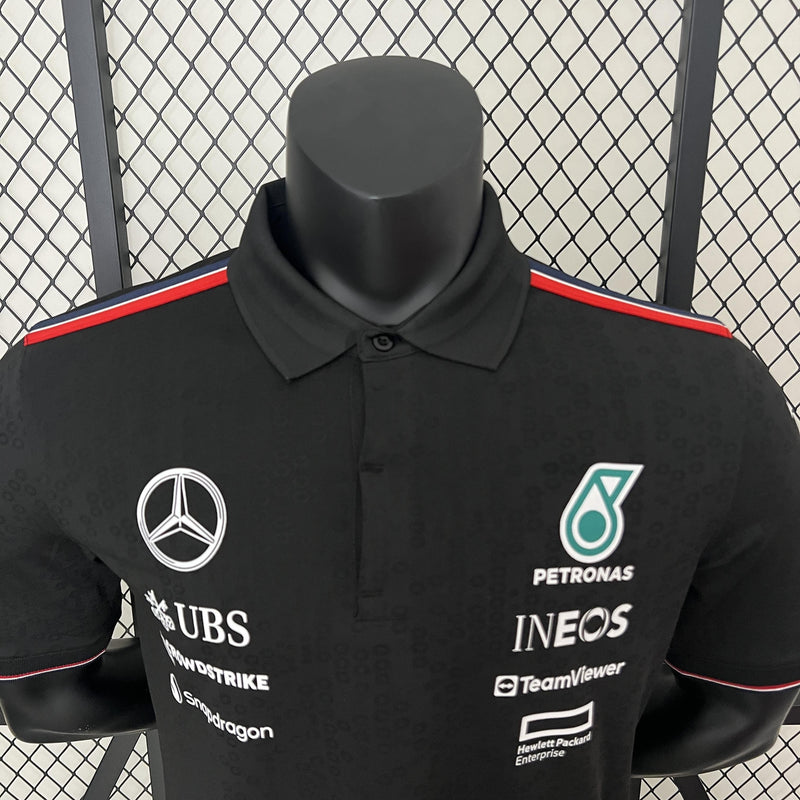 F1 Mercedes 2024 new black T-SHIRT - POLO