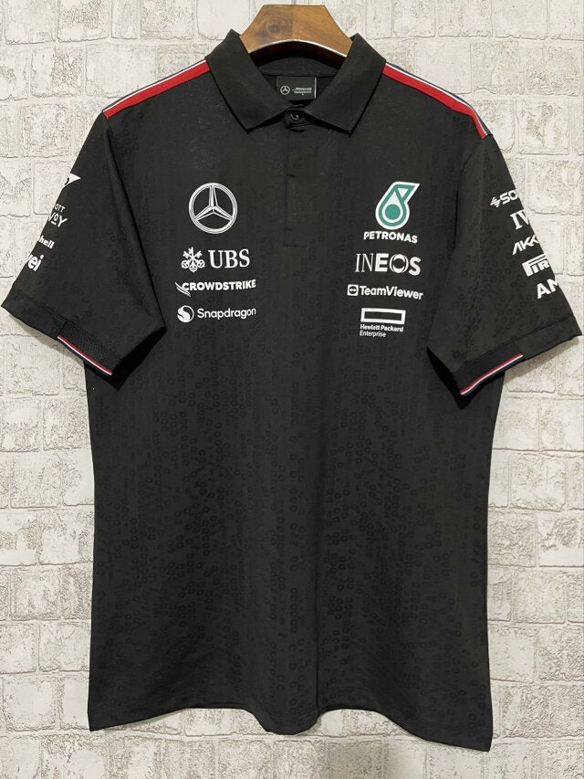 F1 Mercedes 2024 new black T-SHIRT - POLO